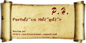 Perhócs Hágár névjegykártya